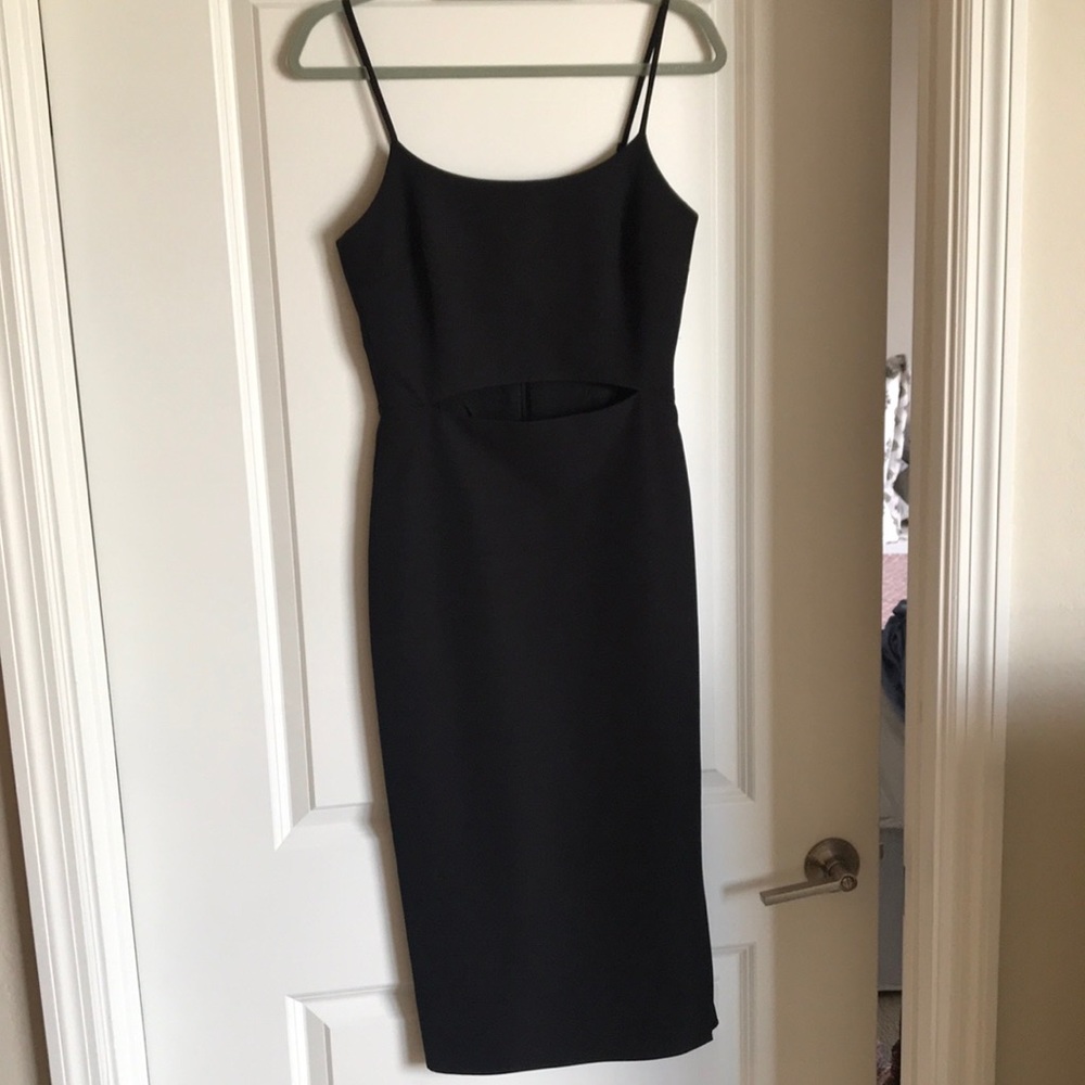 WAYF Black Midi Dress